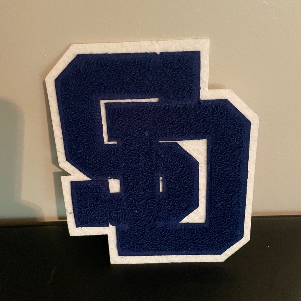 Blue and White Decorative‎ SD letter for jacket
